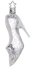White High Heel Shoe<br>Inge-glas Ornament